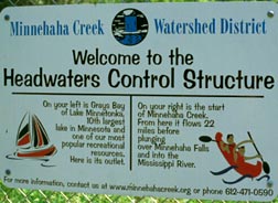 Headwaters Control Structure sign