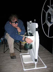 researcher using equipment